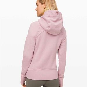 Lululemon Scuba Hoodie Light Cotton Fleece Blush Pink Size 8 Full Zip Sweatshirt